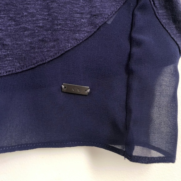 AE Armani Exchange Linen Sheer Short Sleeve TShirt - Picture 3 of 5